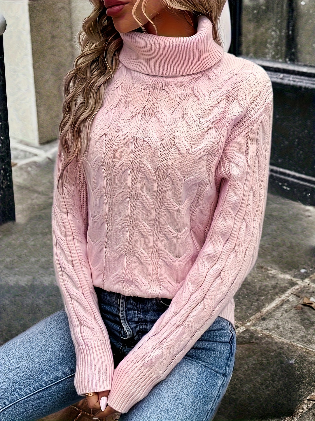 Naomi | Cable-Knit Turtleneck Jumper