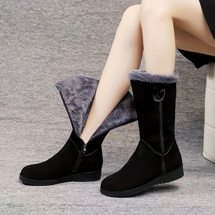 Annalise | Fur-Trimmed Mid-Calf Boots