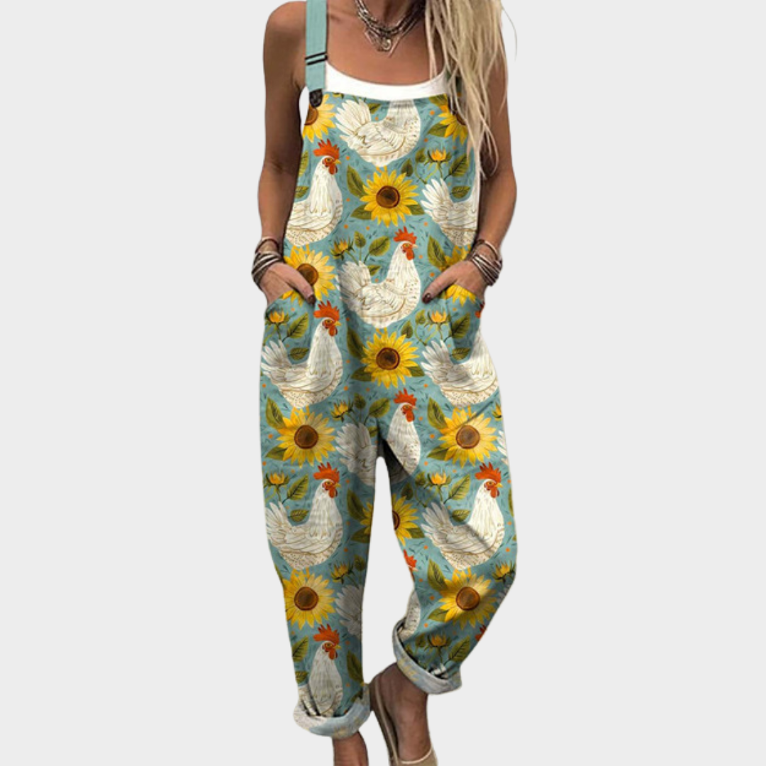 Leticia | Stylish Floral and Animal Art Jumpsuit