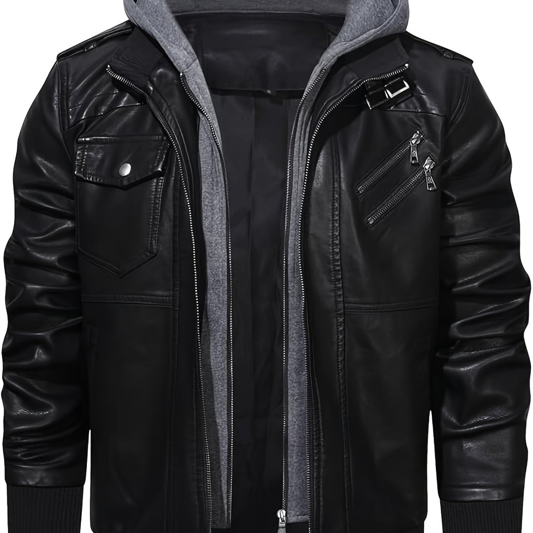 Donovan | Layered Hooded Moto Jacket