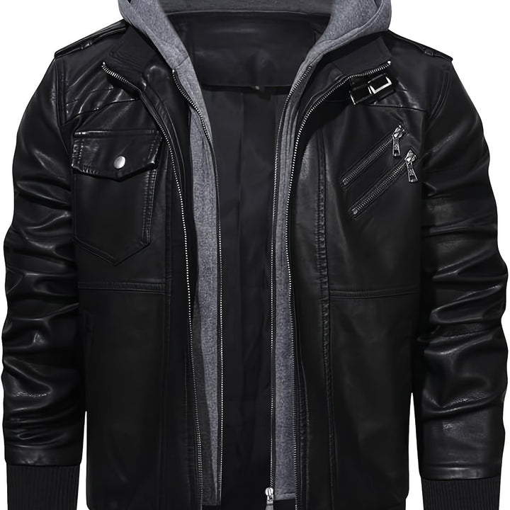 Donovan | Layered Hooded Moto Jacket