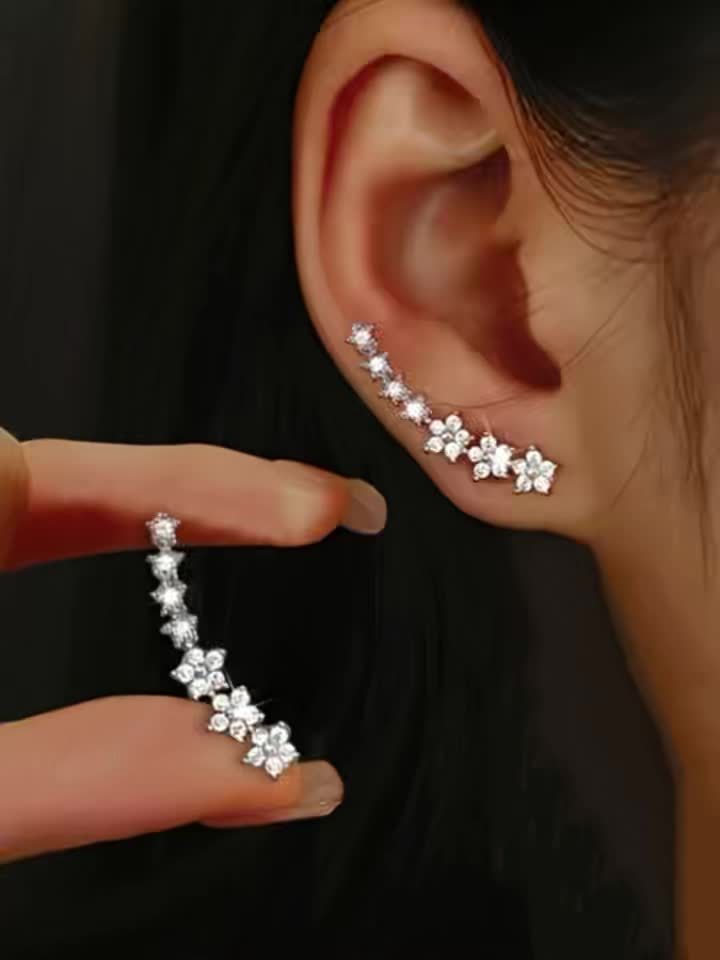 Cynthia | Timeless Floral Climber Earrings