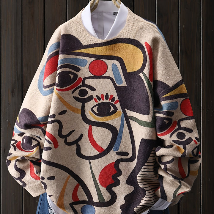 Oscar | Abstract Art Round-Neck Jumper