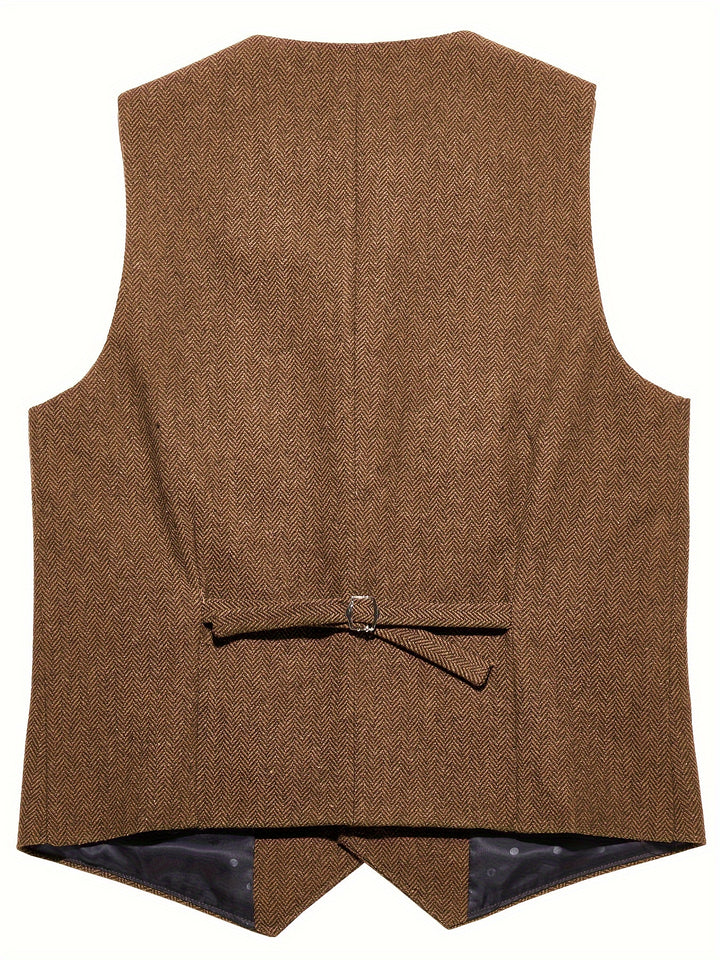 Emmett | Herringbone Tailored Waistcoat