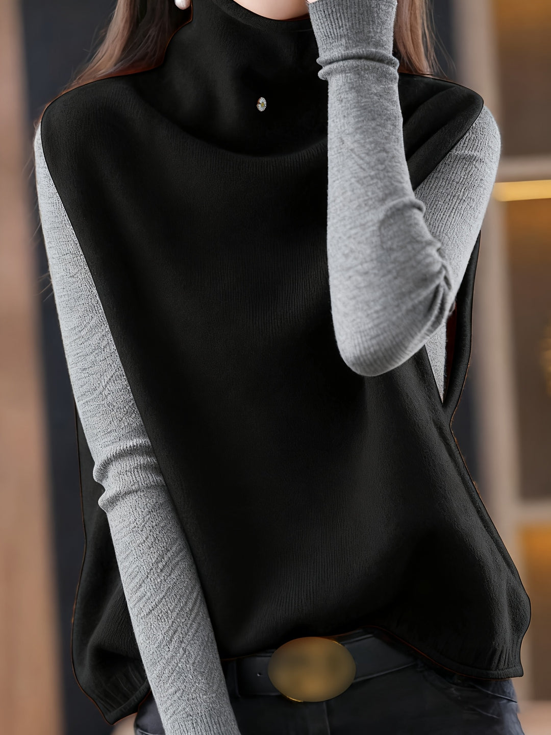Imogen | High-Neck Sleeveless Vest