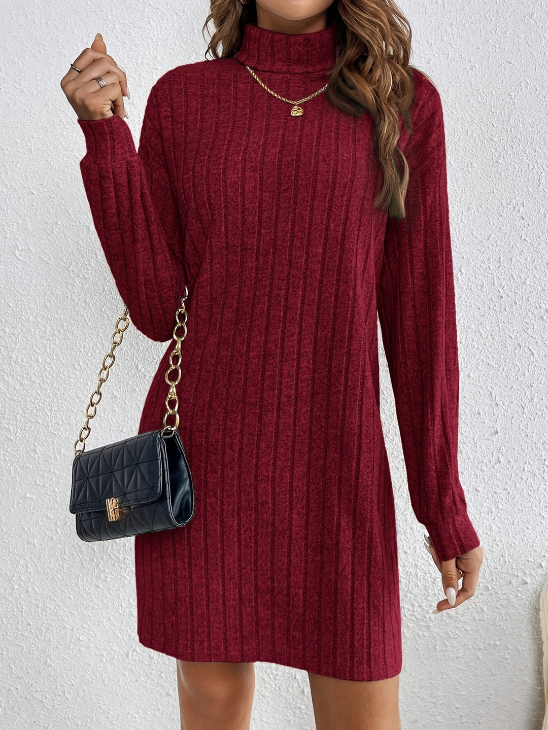 Beverly | Ribbed Textured Sweater Dress