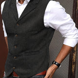 Emmett | Herringbone Tailored Waistcoat