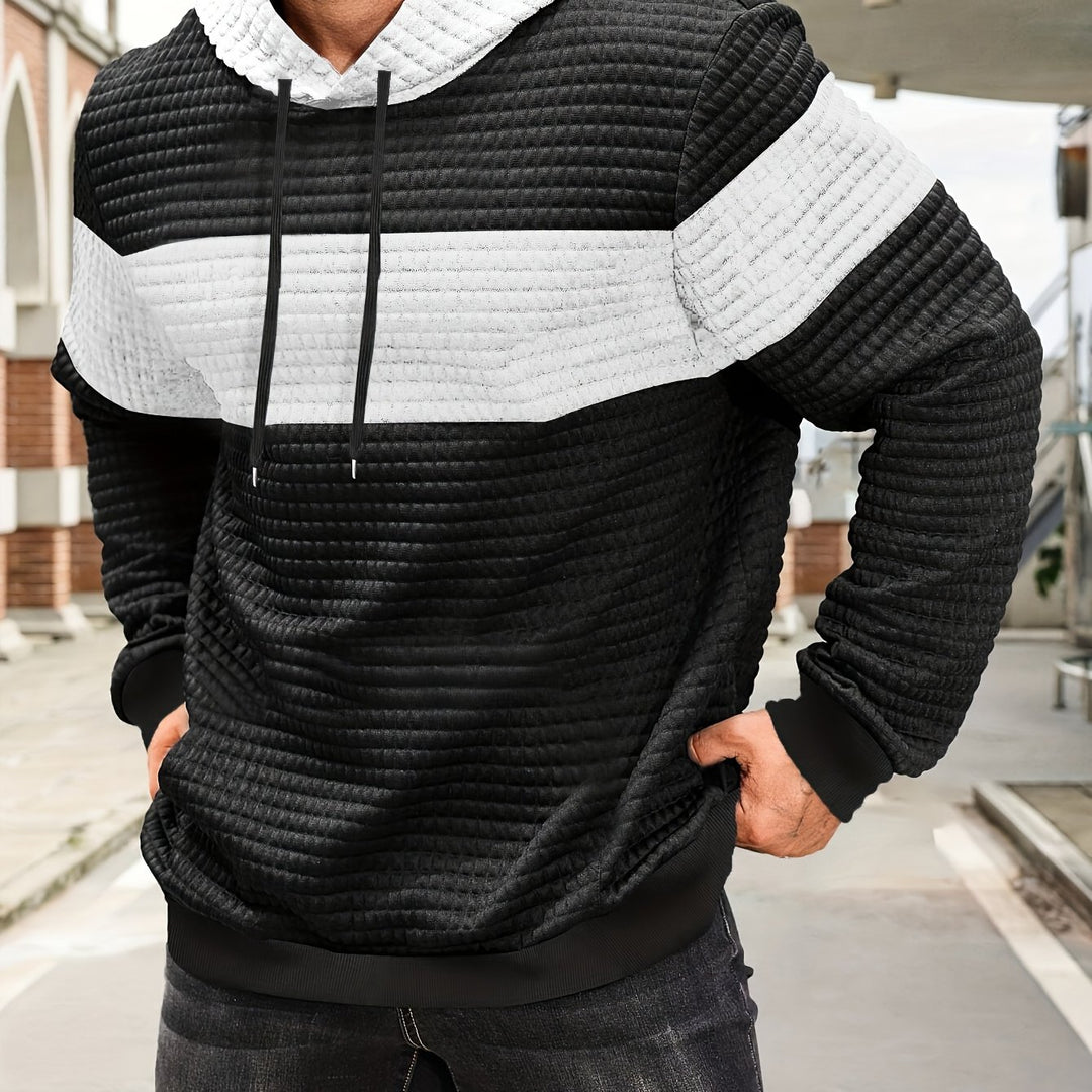 Rutherford | Textured Colour-Block Hoodie