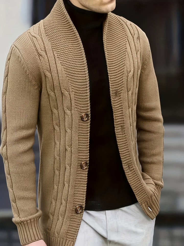 Donovan | Cable-Knit Button Cardigan