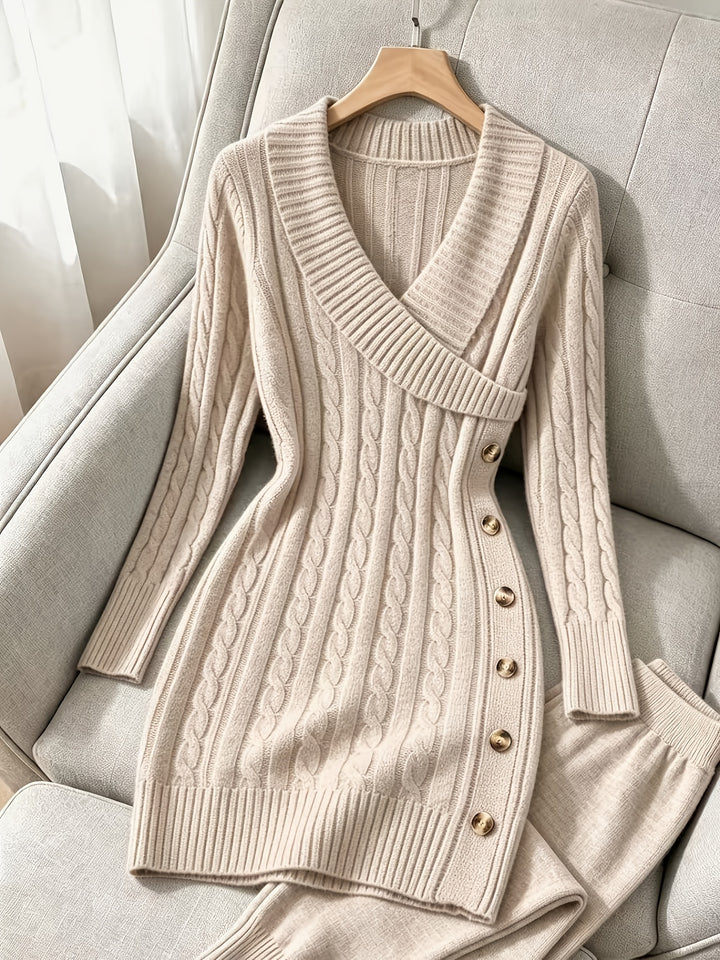 Vanessa | Halloween Button-Side V-Neck Dress