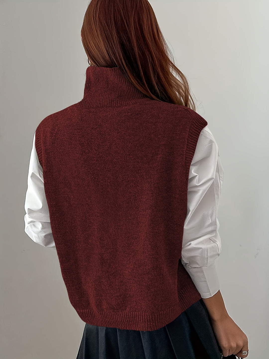 Eloise | High-Neck Sleeveless Sweater Vest