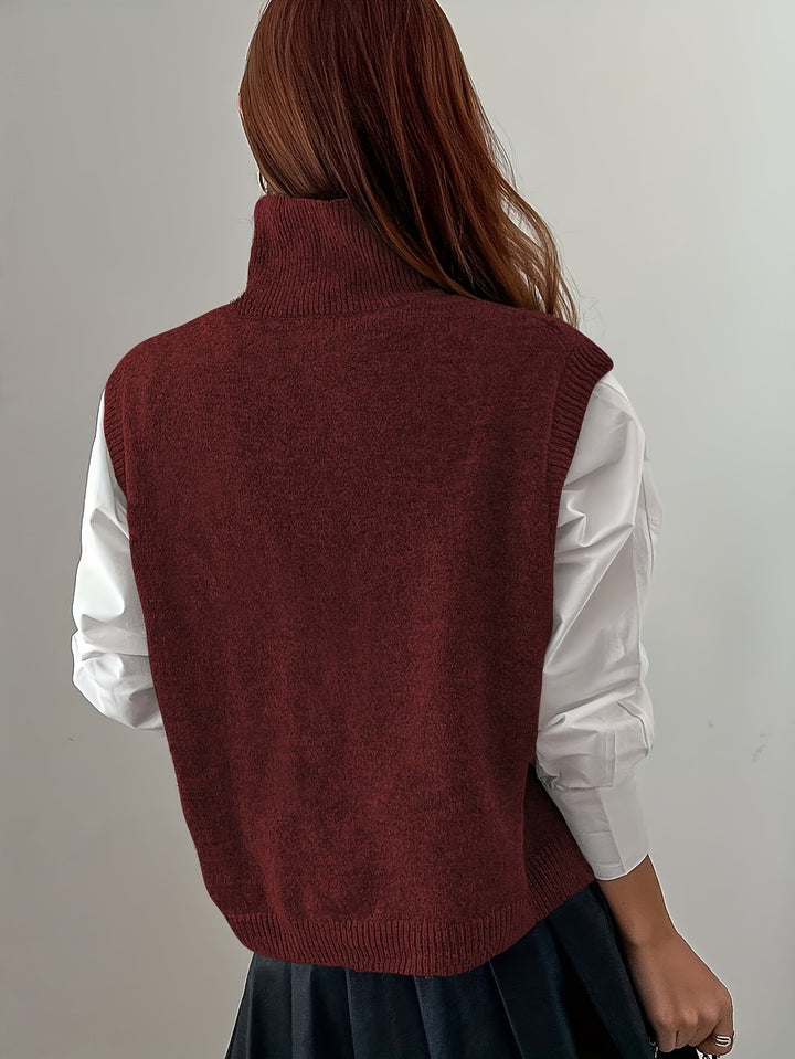 Eloise | High-Neck Sleeveless Sweater Vest