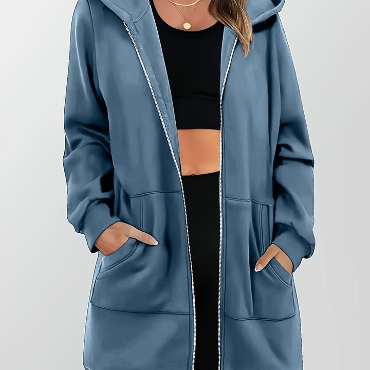 Sloane | Longline Hooded Zip Jacket