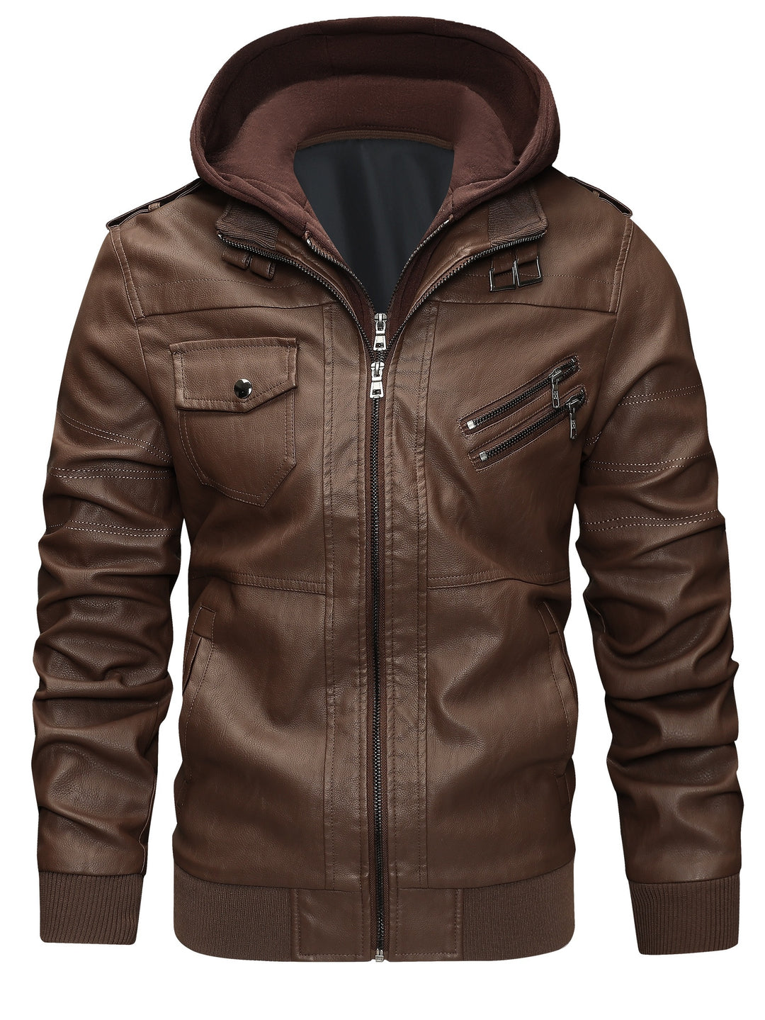 Donovan | Layered Hooded Moto Jacket