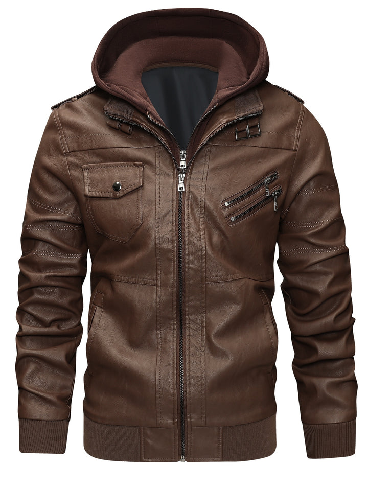 Donovan | Layered Hooded Moto Jacket