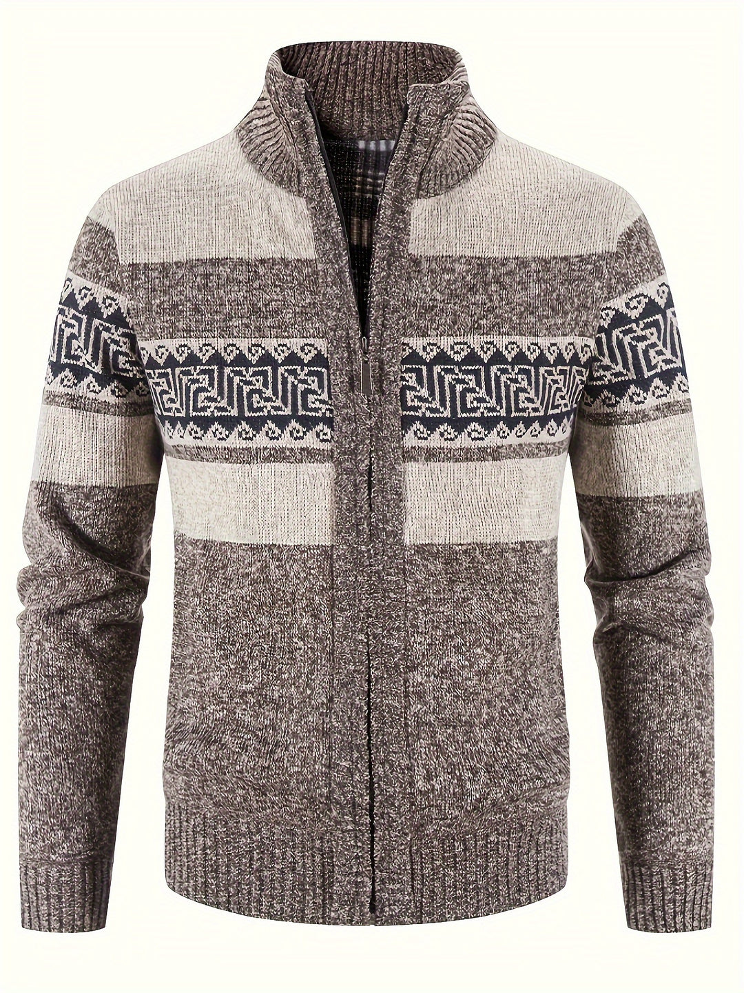 Brooks | Patterned Full-Zip Cardigan