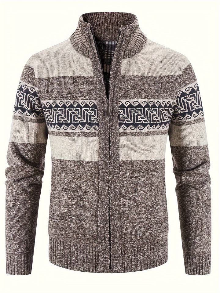 Brooks | Patterned Full-Zip Cardigan