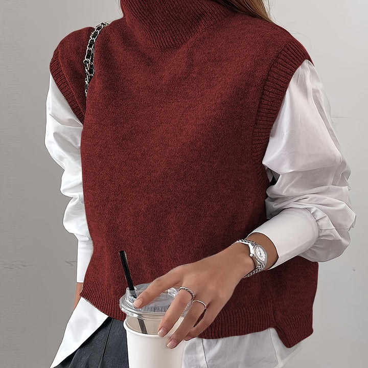 Eloise | High-Neck Sleeveless Sweater Vest