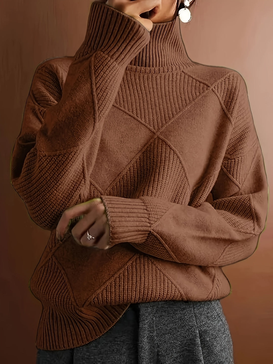 Freya | Textured Turtleneck Sweater
