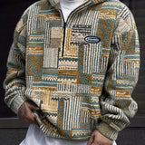 Desmond | Cosy Patterned Half-Zip Pullover