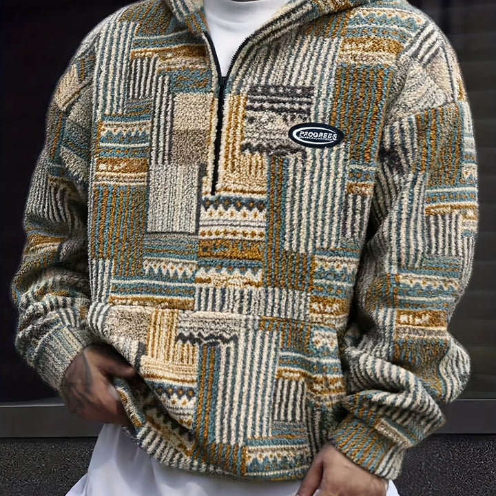 Desmond | Cosy Patterned Half-Zip Pullover