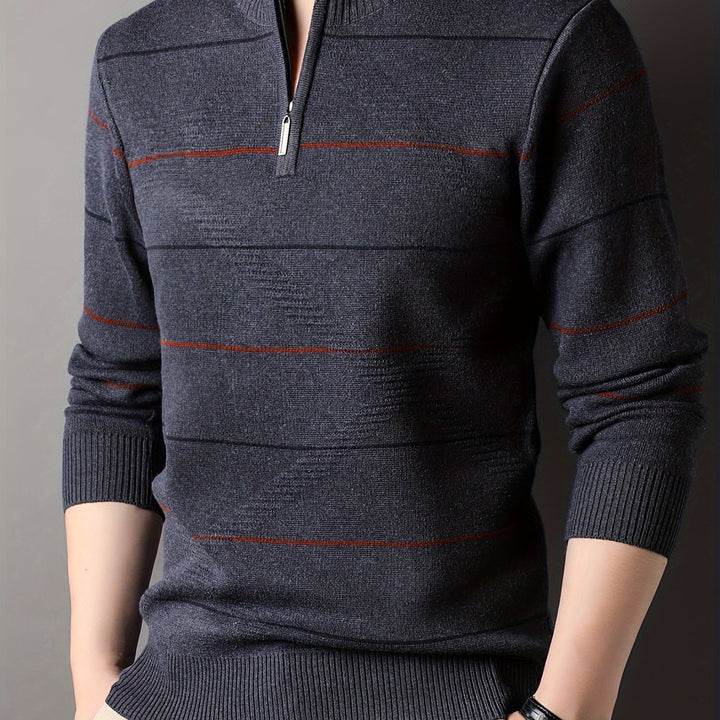 Tristan | Half-Zip Ribbed Knit Sweater