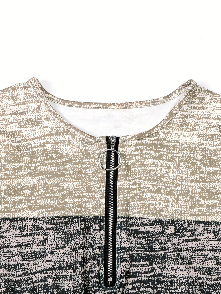 Marissa | Colour-Block Quarter-Zip Top