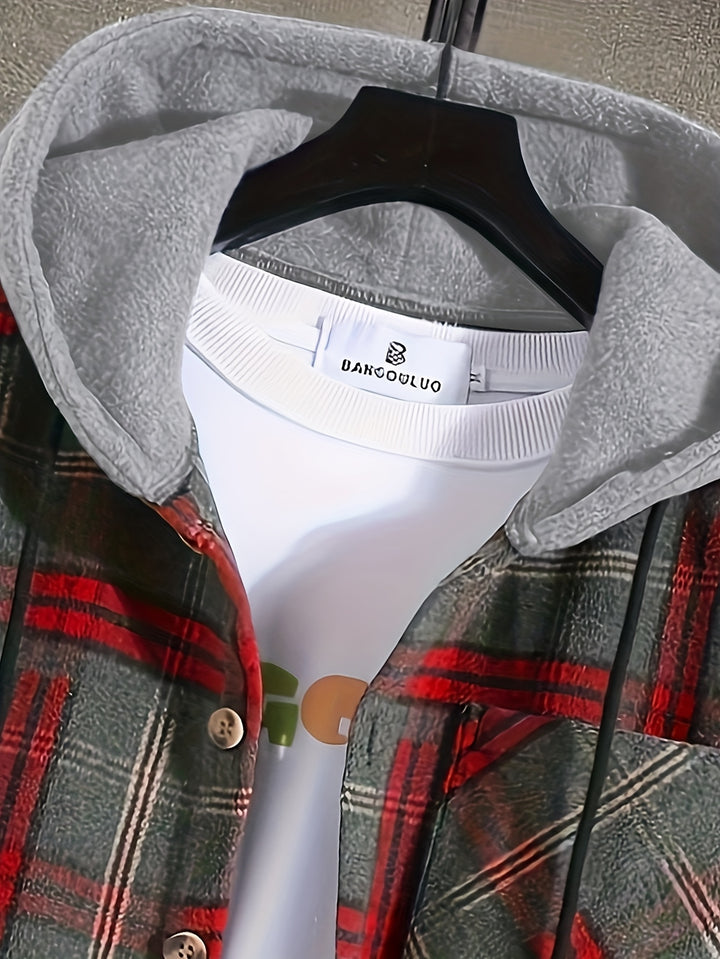 Gabriel | Christmas Hooded Plaid Jacket