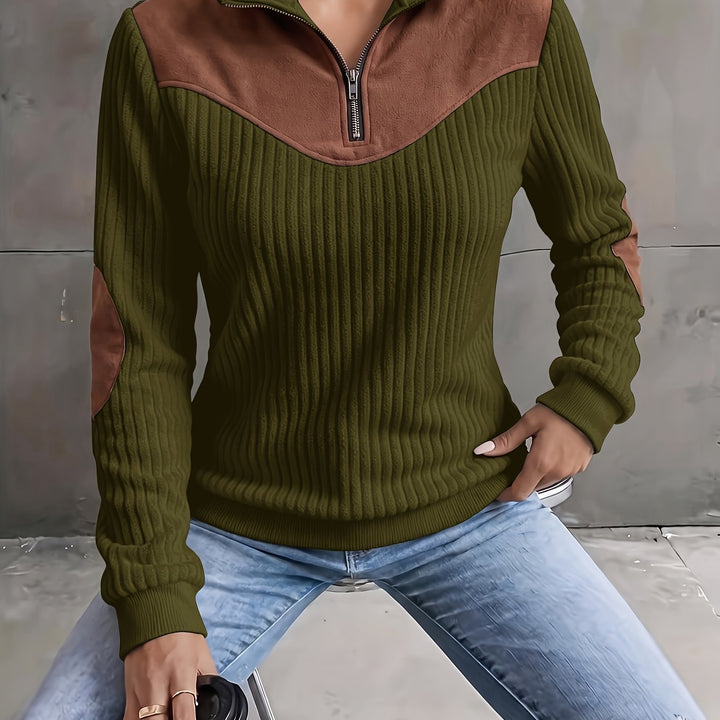 Everly | Half-Zip Ribbed Pullover