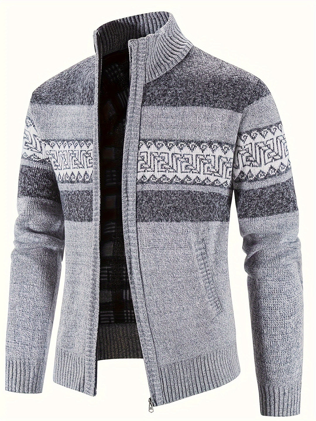Brooks | Patterned Full-Zip Cardigan