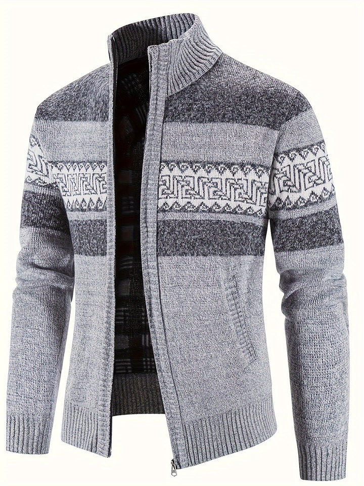 Brooks | Patterned Full-Zip Cardigan
