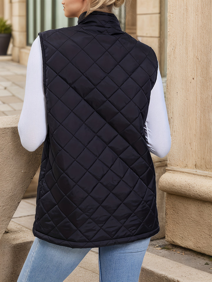 Corinne | Diamond-Quilted Longline Gilet
