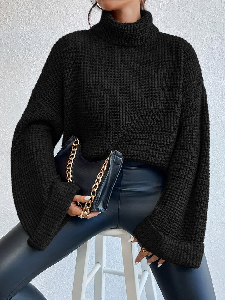 Tamara | Relaxed High-Neck Waffle Sweater