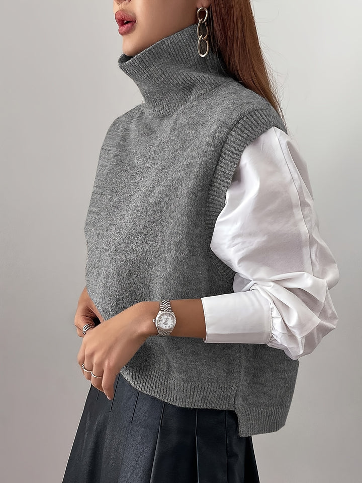 Eloise | High-Neck Sleeveless Sweater Vest
