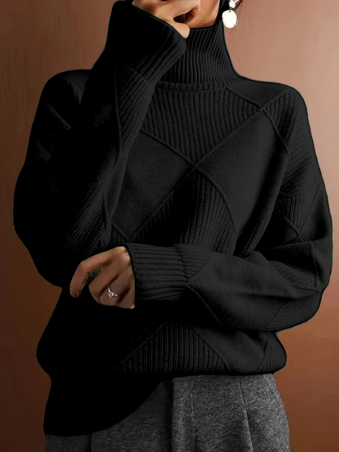 Freya | Textured Turtleneck Sweater