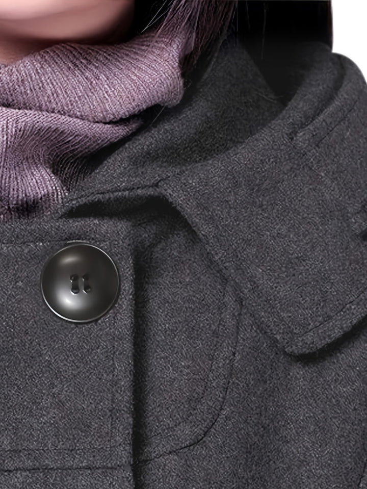 Georgina | Hooded Double-Breasted Mid-Length Coat
