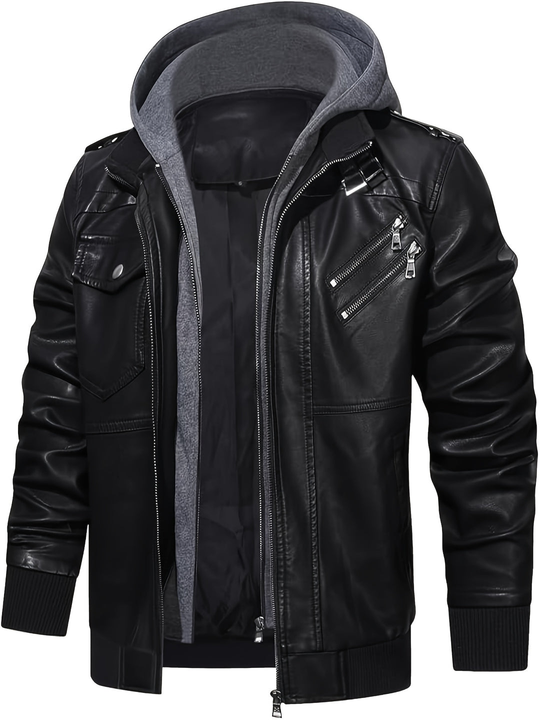 Donovan | Layered Hooded Moto Jacket