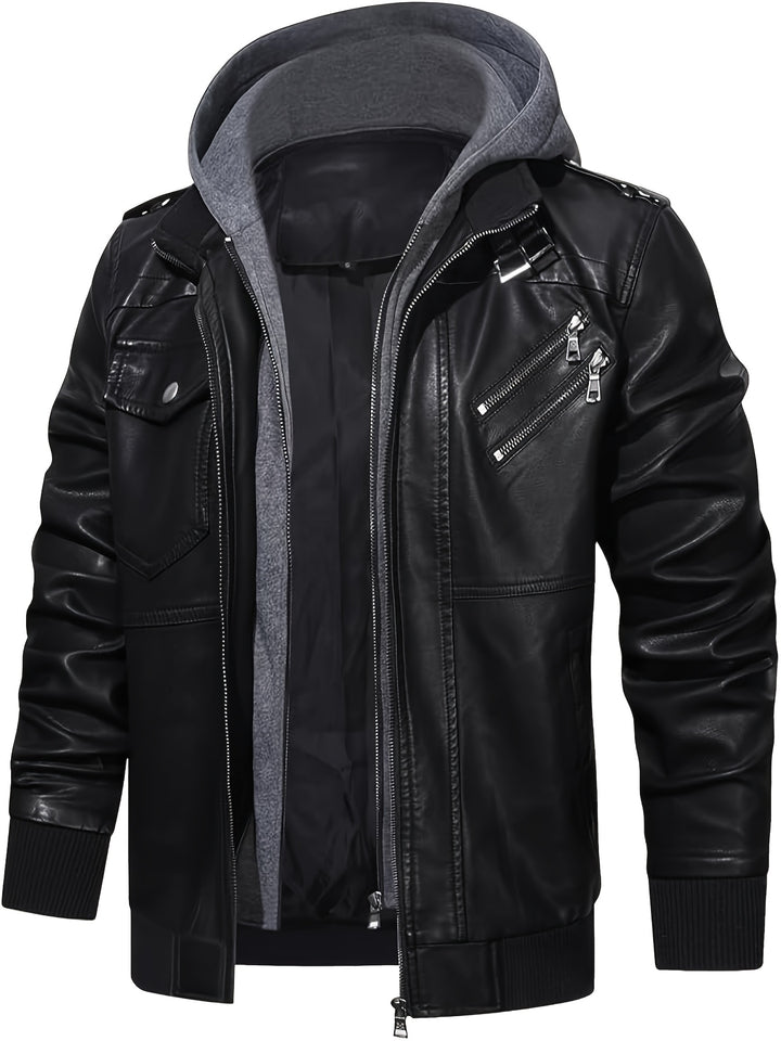 Donovan | Layered Hooded Moto Jacket