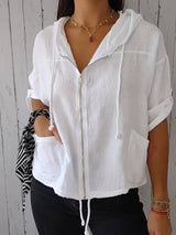 Alice | Classic Short Sleeve Hooded Shirt