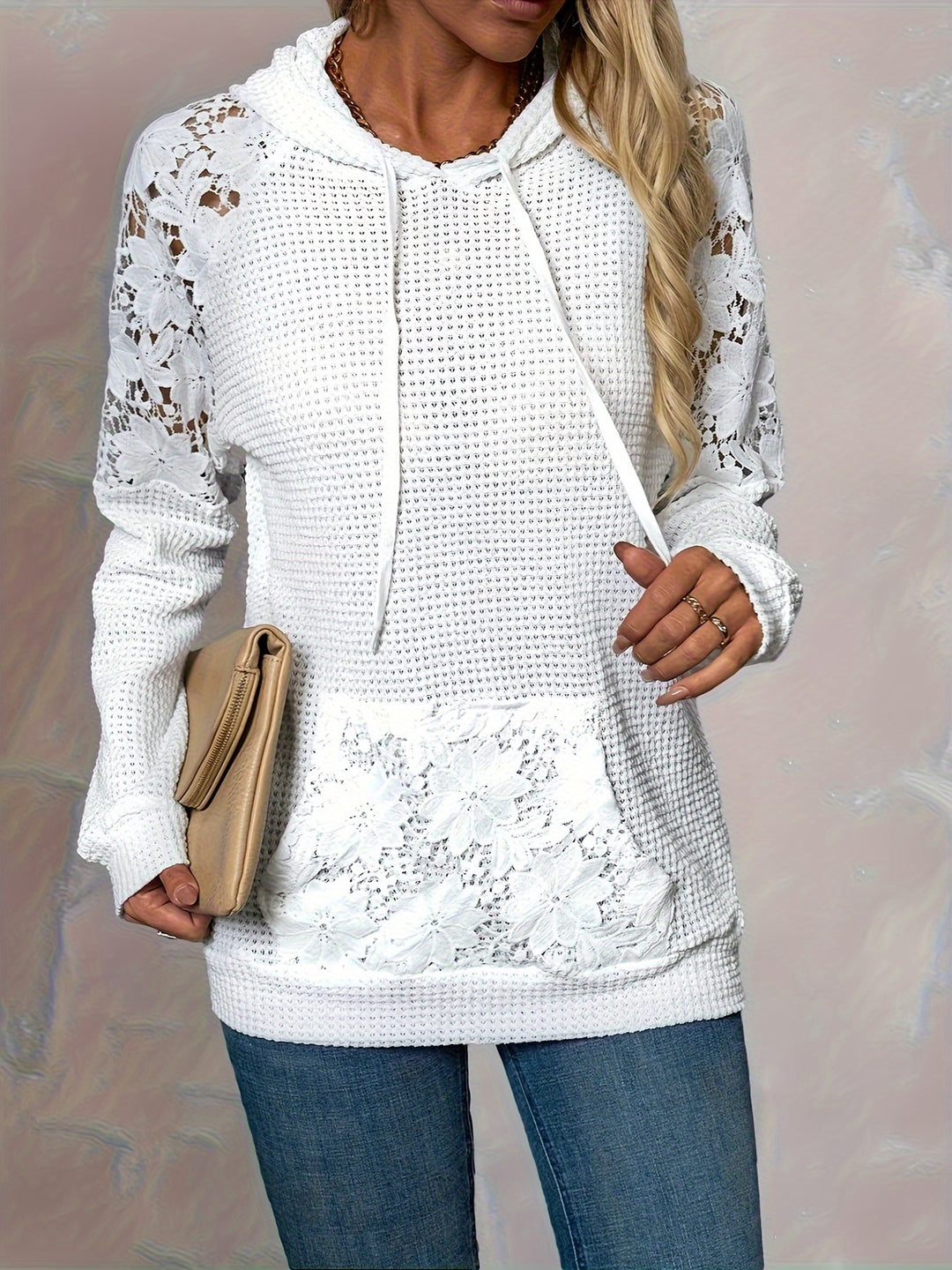 Fern | Lace-Trimmed Hooded Top