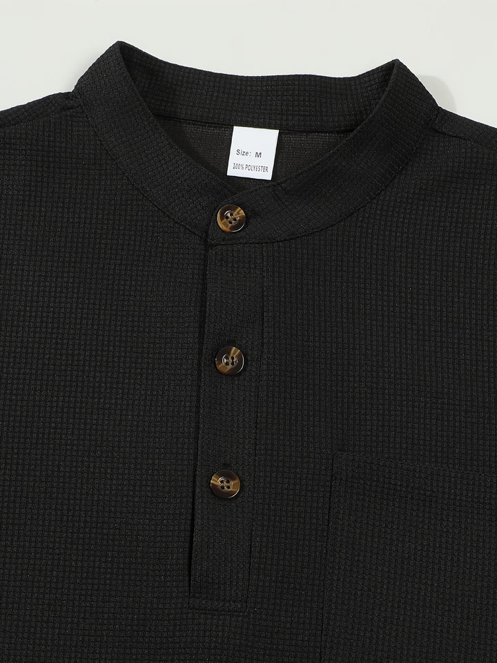 Dawson | Textured Long-Sleeve Henley Shirt