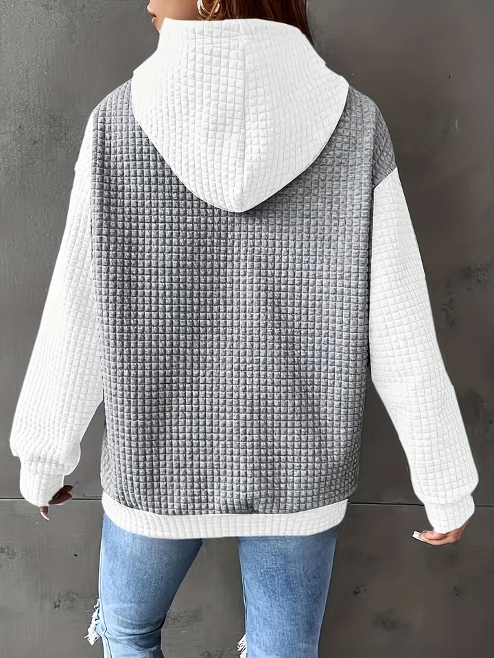 Dahlia | Textured Colour-Block Hoodie