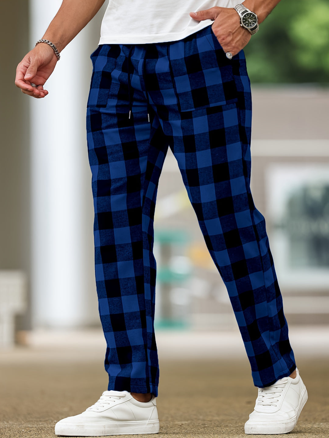 Nathaniel | Relaxed Checked Lounge Trousers