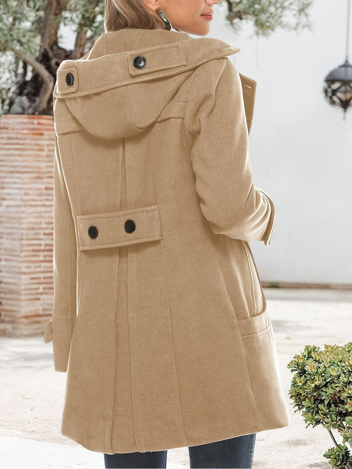 Georgina | Hooded Double-Breasted Mid-Length Coat