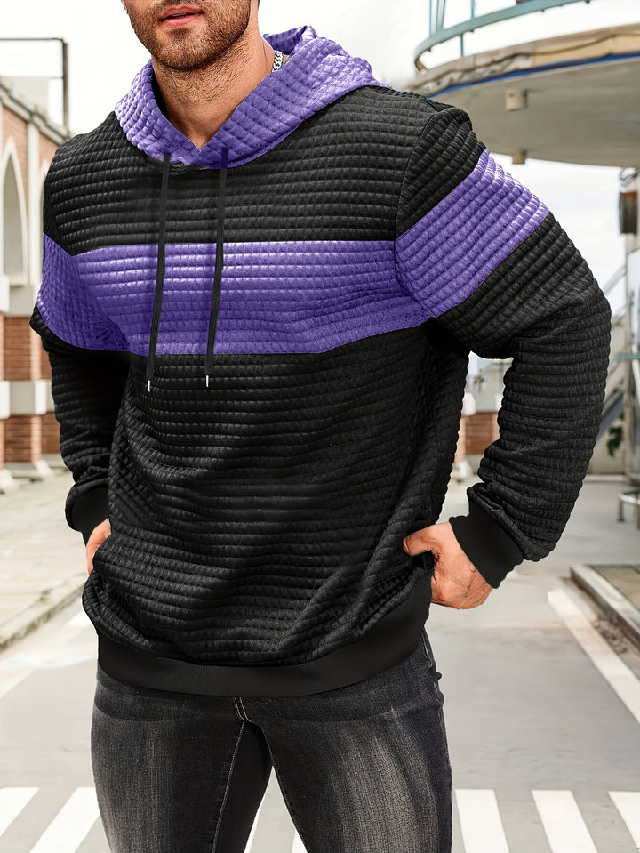 Rutherford | Textured Colour-Block Hoodie