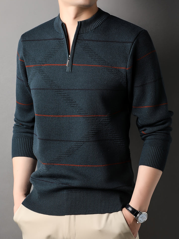 Tristan | Half-Zip Ribbed Knit Sweater