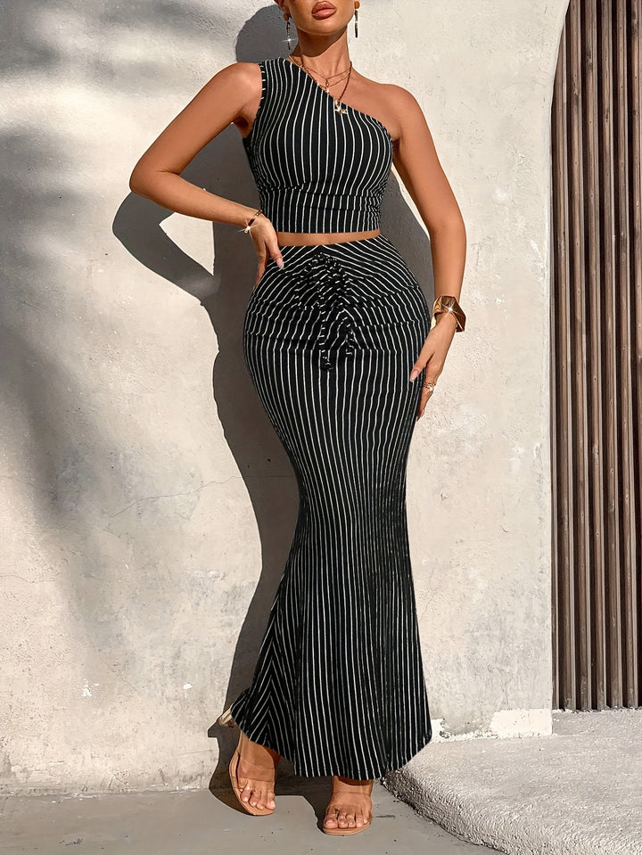 Cassandra | One-Shoulder Two-Piece Set