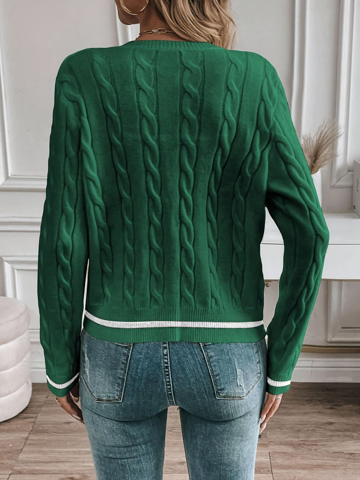 Gloria | Cable-Knit Buttoned Cardigan