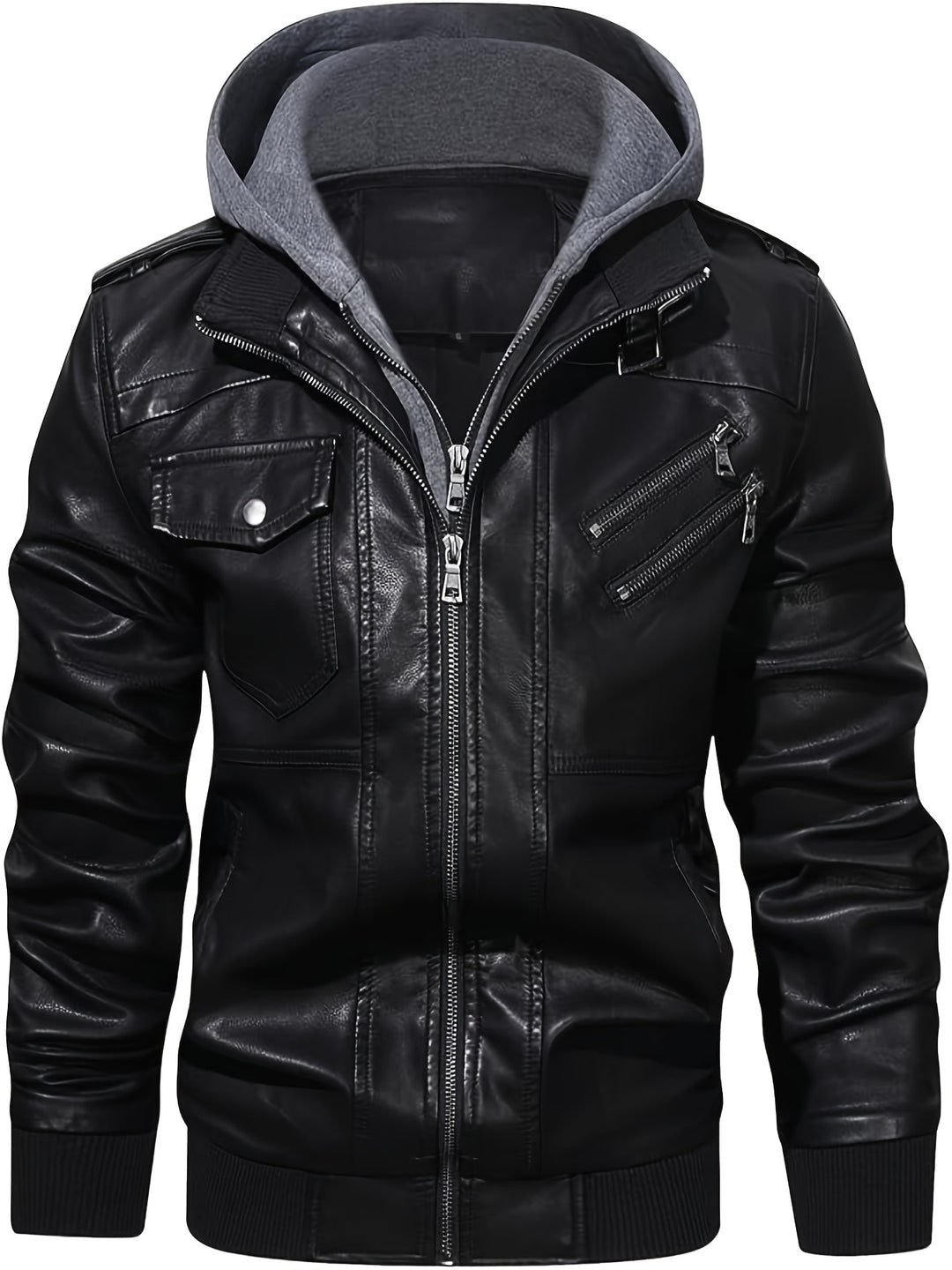 Donovan | Layered Hooded Moto Jacket