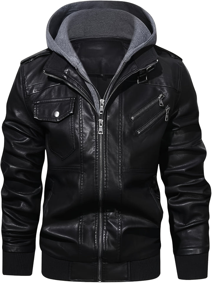 Donovan | Layered Hooded Moto Jacket